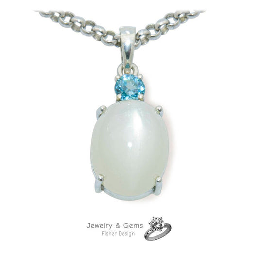 Moonstone pendant with zircon