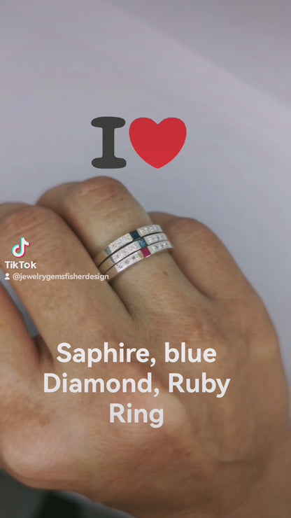 Bague Diamant Princesse Bleue