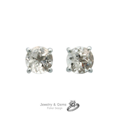 Morganit Ohrstecker peach color 6mm.