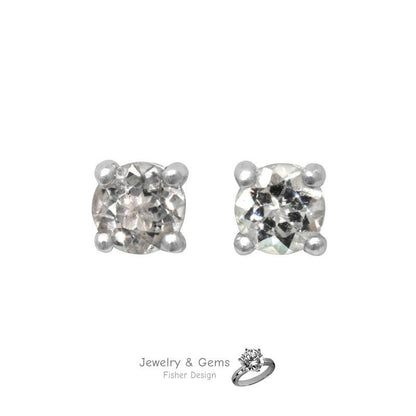 Boucles d'oreilles clous morganite 5mm.