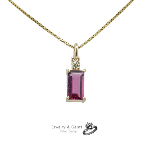 Pendentif tourmaline avec diamant