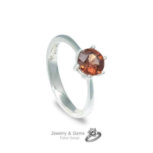 Bague solitaire en zircone 1,65 ct.