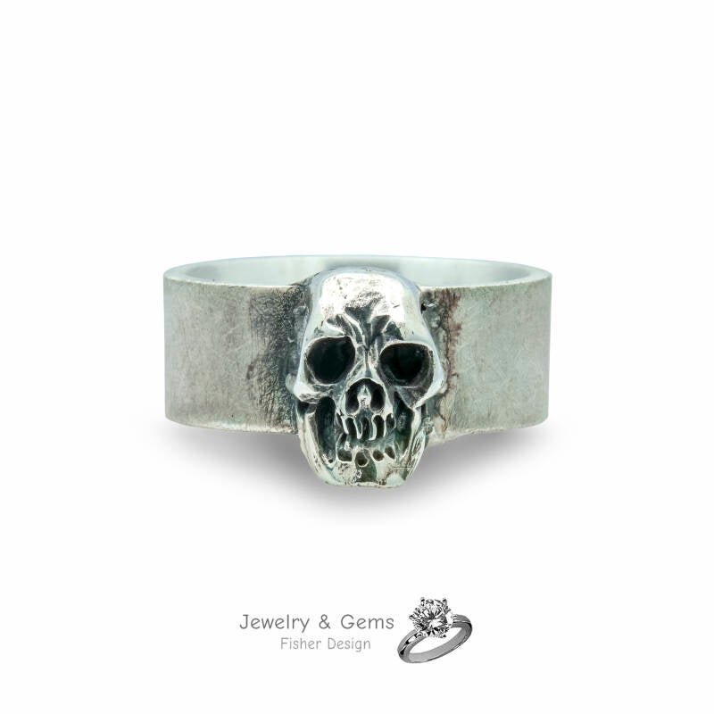 Skull Ring Silber 925 massiv – Handgefertigt - Jewelry & Gems - Fisher Design