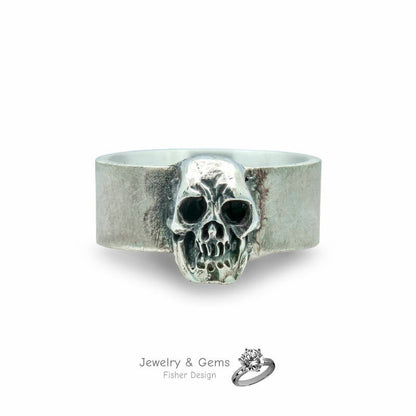 Skull Ring Silber 925 massiv – Handgefertigt
